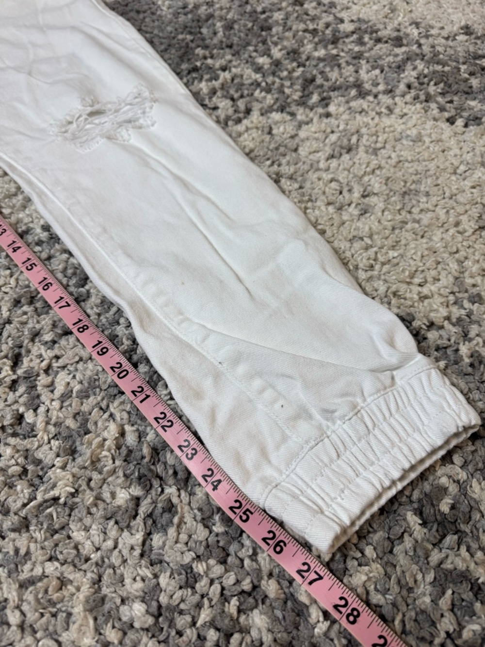 Forever 21Men, Men’s White Distressed Denim Jogger Pants Overalls, US Size: 32 - Picture 14 of 14